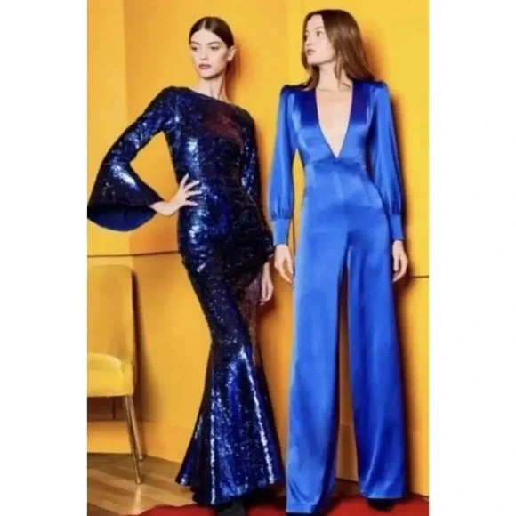 alice olivia blue sequin dress Alice + Olivia Harmony Dress in Mineral Blue main image 1